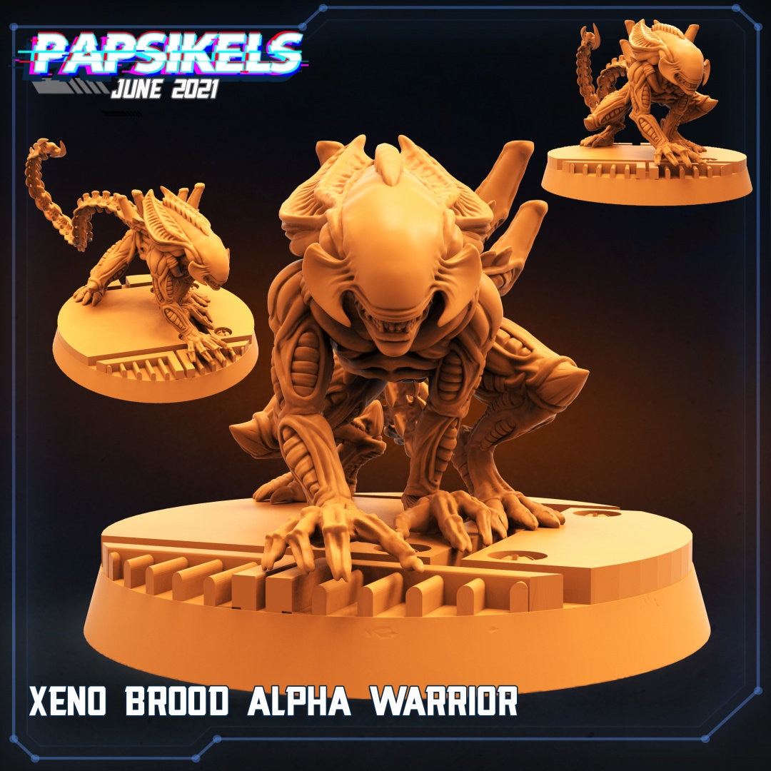 Aliens Vs Humans, Xeno Brood Alpha Warrior - Papsikels, 32mm Mini ...