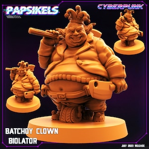 Cyberpunk Batchoy Clown Biolator Miniature - 32mm RPG Figure for Tabletop Gaming