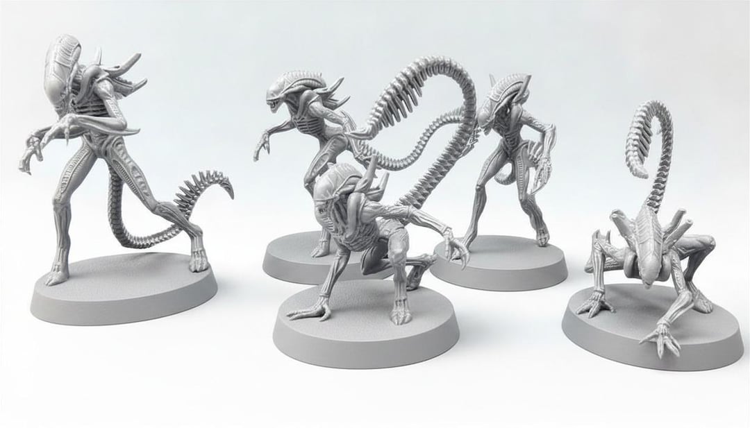 Alien Xenomorph Warriors 32mm Miniature for Sci-fi RPG, Tabletop