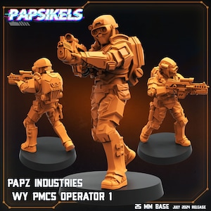 Aliens Vs Humans Resurgence, Papz Industries WY PMCS Operators Set 1, Papsikels, 32mm Mini