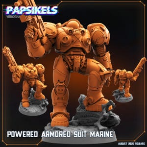 Aliens Vs Humans - August 2025 I Powered Armoured Suit Marine - Powerloader | Papsikels, 28mm, 32mm or 75mm Mini