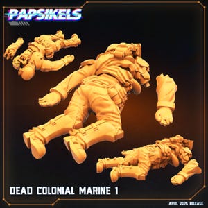 Aliens Vs Humans - Star Conflict - Dead Colonial Marines, Papsikels, 32mm Mini for TTRPG Gaming, Alien RPG