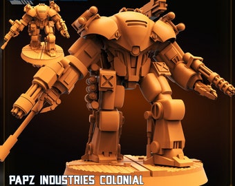 Papz Industries Colonial Mechsuit Gigerian Buster A - Powerloader, miniature sculpted by Papsikels. Mini wargaming/ Wargames/ TTRPG