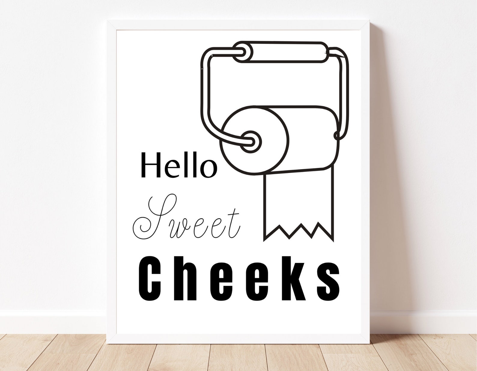 Hello Sweet Cheeks // Bathroom Printable Sign // Bathroom Etsy