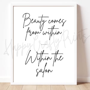Beleza // Cabeleireiro para impressão // Decoração de cosmetologia // Humor de salão // Placa de esteticista // Estampas de cabeleireiro // Placa de beleza // Placa de terapia