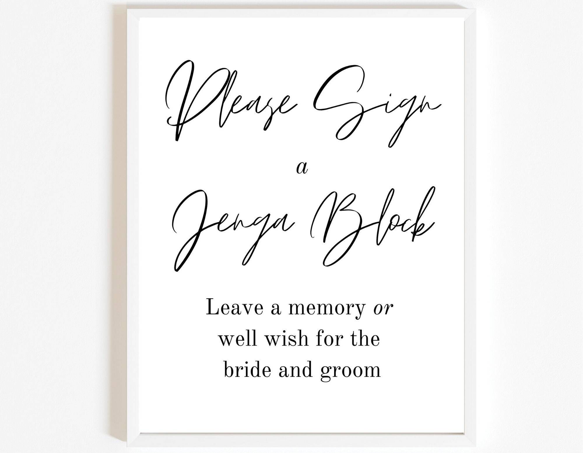 Please Sign A Jenga Block // Wedding Printable Sign // Guest | Etsy