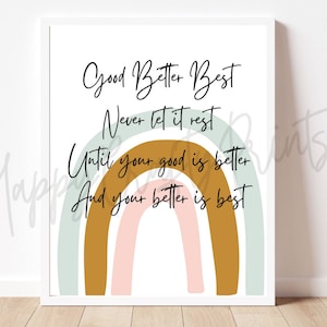 Good Better Best // Classroom Poster // Teachers Printable // Classroom ...