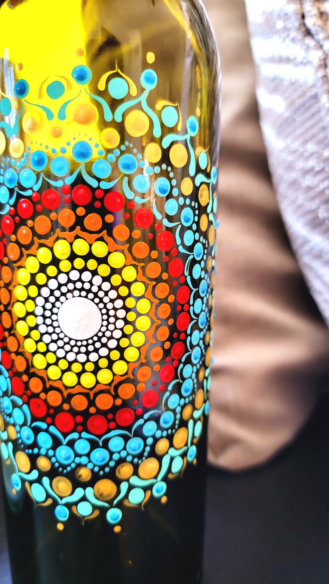 Mandala Wine Bottle Art Mandala Bottle Art Painted Wine Bottle Art
