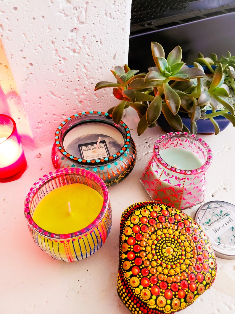 Candle Gift Set Boho Outdoor Decor Scented Votive Candles Etsy