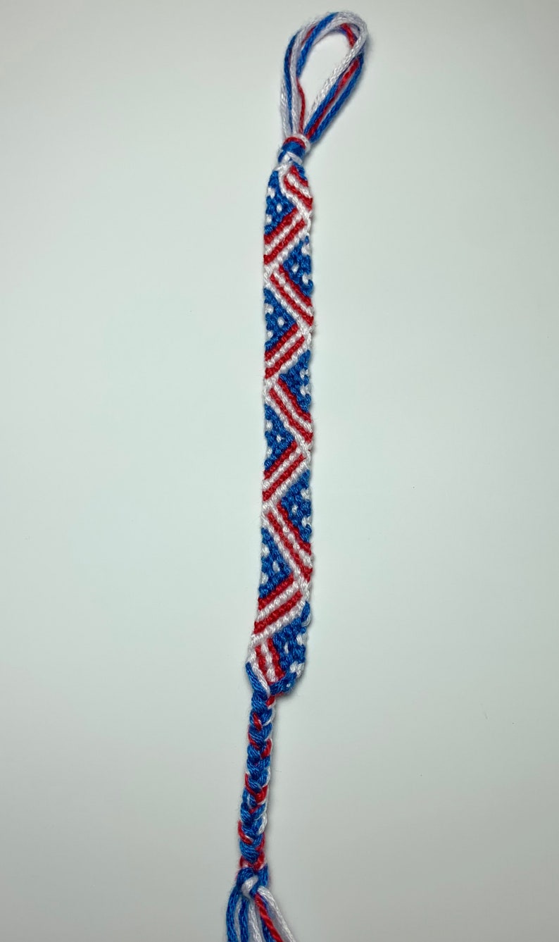 American Flag Pattern Friendship Bracelet Etsy