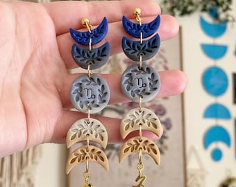 Mirabel in Capricorn | Handmade Polymer Clay Zodiac Moon Earrings