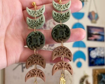 Mirabel in Virgo | Handmade Polymer Clay Zodiac Moon Earrings
