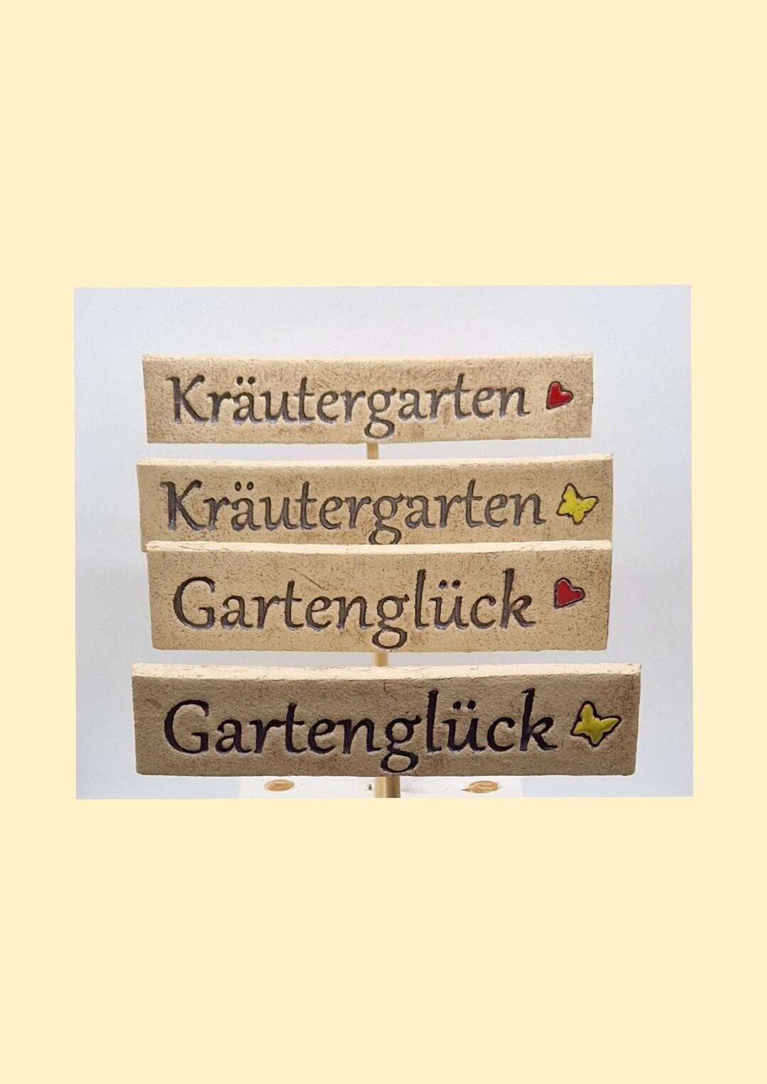 Schild Keramik Kräutergarten Gartenglück Frostfest Etsy.de