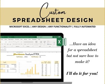 Custom Excel Spreadsheet - Etsy