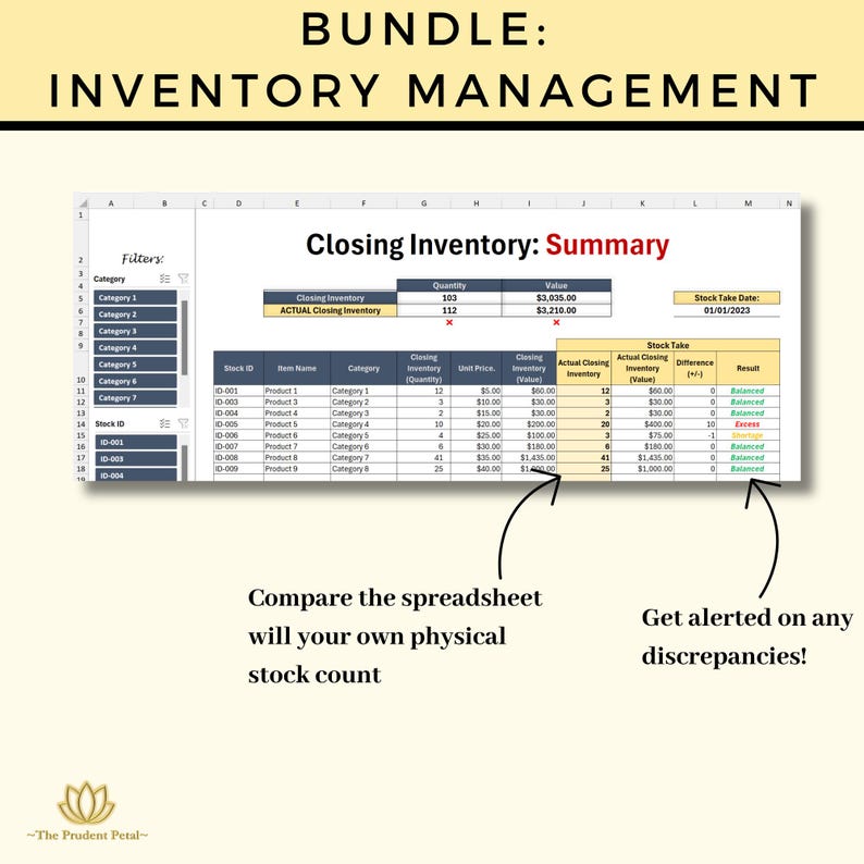 Product Pricing Inventory Tracker Bundle – Small Business Excel ...