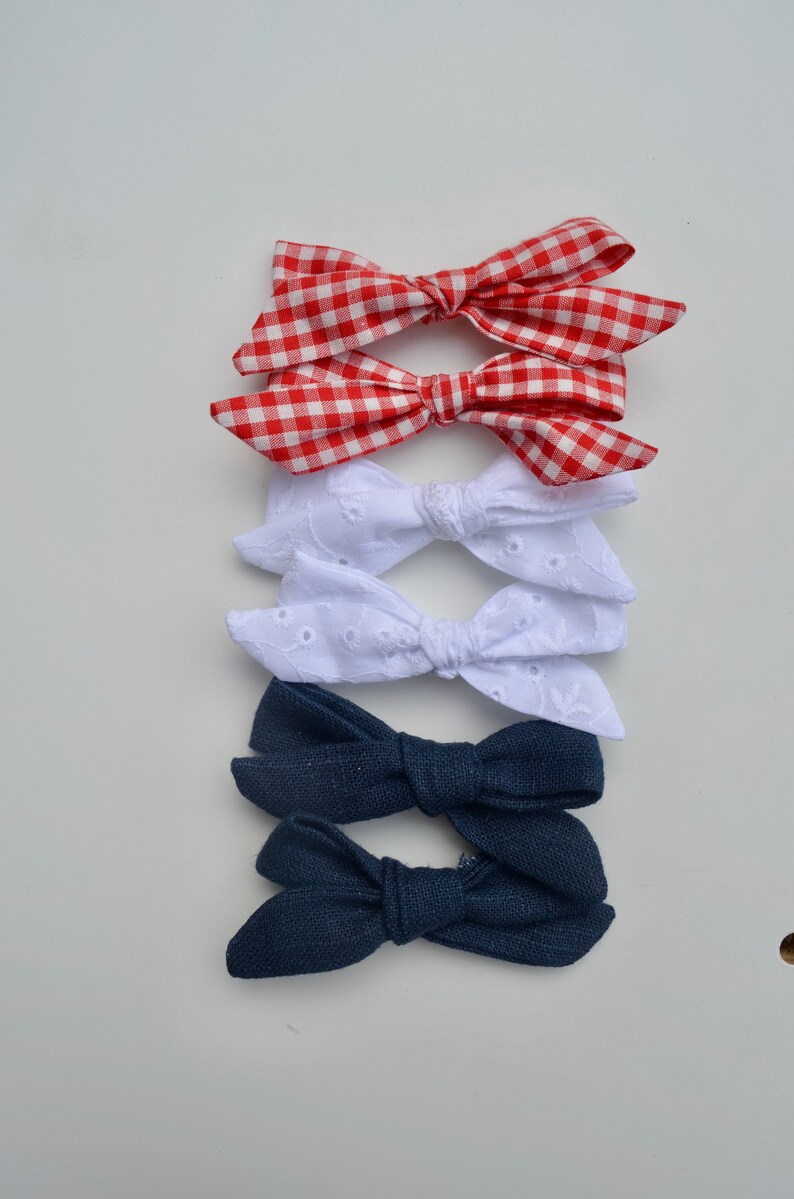 Schoolgirl Red Gingham Pigtail Set of 2