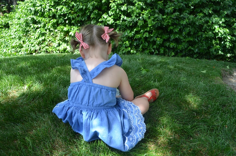 Schoolgirl Red Gingham Pigtail Set of 2