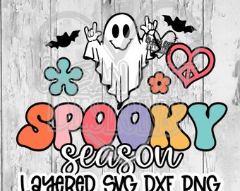 Spooky Season Retro ASL Halloween SVG PNG! Halloween Svg, Halloween Svg, Spooky Season Svg, Ghost Svg, Cricut, Silhouette, Sublimation