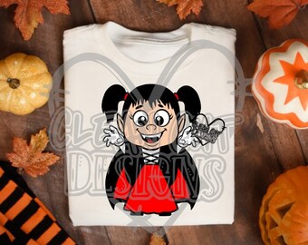 Cute Halloween Vampire Girl SVG DXF PNG! Halloween Svg, Vampire Svg, Cute Svg, Fun Svg, Sweet Svg, Kids Svg, Cricut, Silhouette, Sublimation