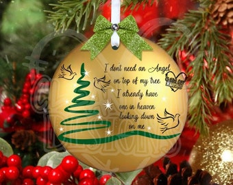 Memorial Christmas SVG DXF PNG!  I don't need an Angel on top of me tree Svg, Christmas Remembrance Svg, Christmas Bereavement Svg, Cut File