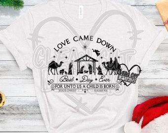 Nativity Best Day Ever Christmas SVG DXF PNG! Jesus Svg, Nativity Svg, Religious Christmas Svg, Holiday Svg, Cricut, Silhouette, Sublimation