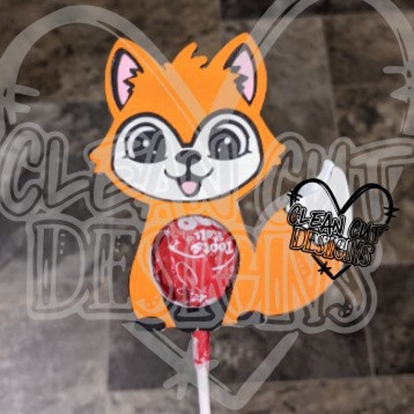 CUT FILE Adorable Fox Lollipop Holder! 3D Paper Craft Svg, Fun Kids Crafts, Animal Lollipop Holder, Party Favor Svg, Easy Assembly, Fox Svg