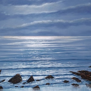 Whitsand Light and Wave Paul Acraman Acrylic Painting image 1