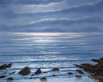 Whitsand Light and Wave - Paul Acraman Acrylic Painting