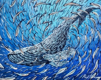 Ocean Dream Blue Whale - Paul Acraman Acrylic Painting