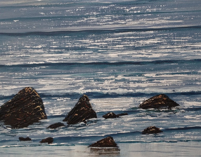 Whitsand Light and Wave Paul Acraman Acrylic Painting image 4