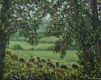 Grazing on a Sunny Afternoon - Paul Acraman Oil Painting