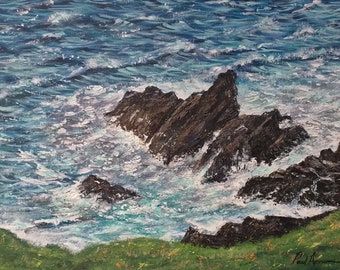 St Ives Rocks - Paul Acraman Acrylic Painting