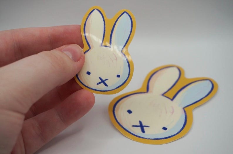 Miffy Rabbit Sticker Hand Drawn Miffy Inspired Bunny Vinyl Stickers, Two Sizes - Etsy