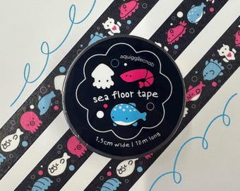 sea floor washi tape, cute ocean animals