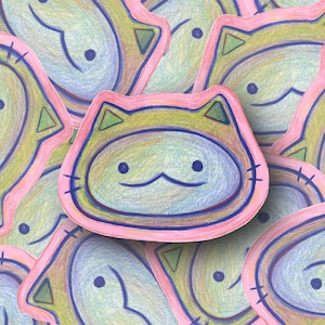 cat costume tokage vinyl sticker, cute san-x sumikko gurashi y2k