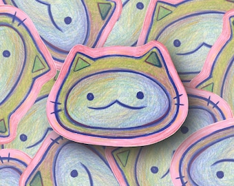 cat costume tokage vinyl sticker, cute san-x sumikko gurashi y2k