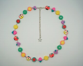 kidcore fruit slices choker necklace