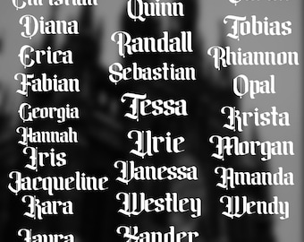 Gothic Name Stickers