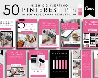 Pinterest Templates Canva, Pinterest Produkt Template für Blogger, Coaching Template, Pinterest Pin Templates, Pinterest Marketing Template