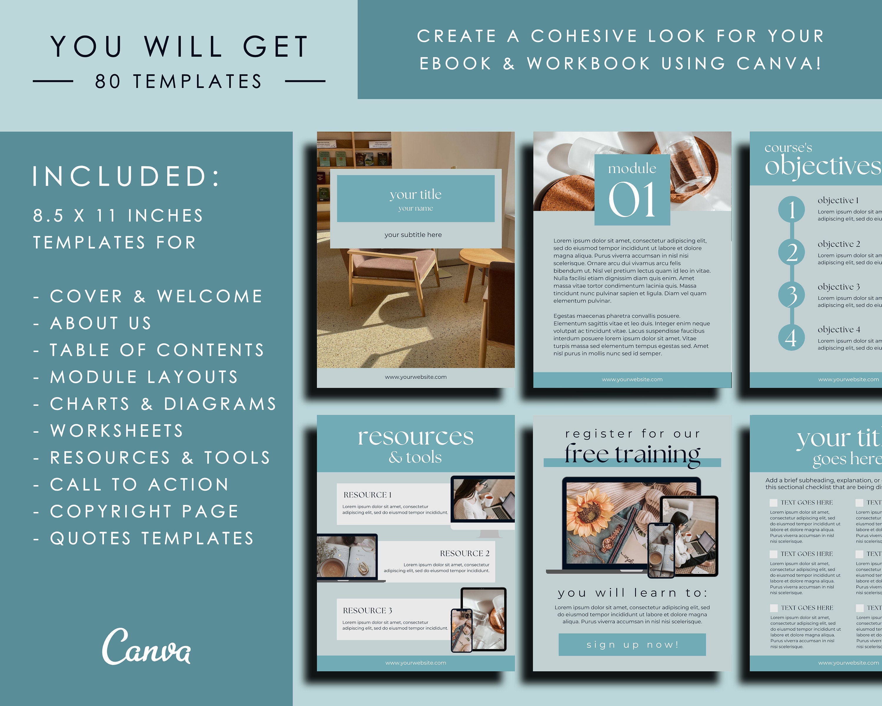 Workbook Template & Ebook Template Canva, Coaching Lead Magnet ...
