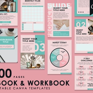 Ebook Template Canva | Coaching Workbook Template | Lead Magnet for Online Course, Life Coach, Worksheet Template | Canva Course Guide