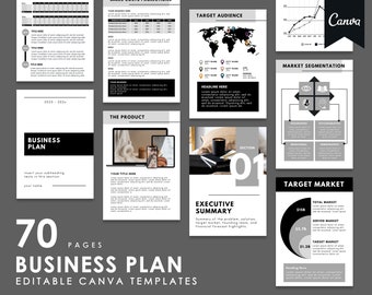 Business Plan Template, Canva Template Business Plan | Editable Online Business Plan, Printable Business Planner, Elevator Pitch Template