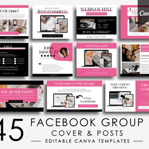 Plantillas de grupo de Facebook, Plantillas de Canva editables, Plantillas de publicaciones de Facebook Canva, Paquete de plantillas de Facebook, Paquete de plantillas de coaching