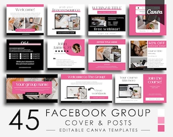 Facebook Gruppen Templates, Bearbeitbare Canva Templates, Facebook Post Templates Canva, Facebook Templates Bundle, Coaching Template Pack