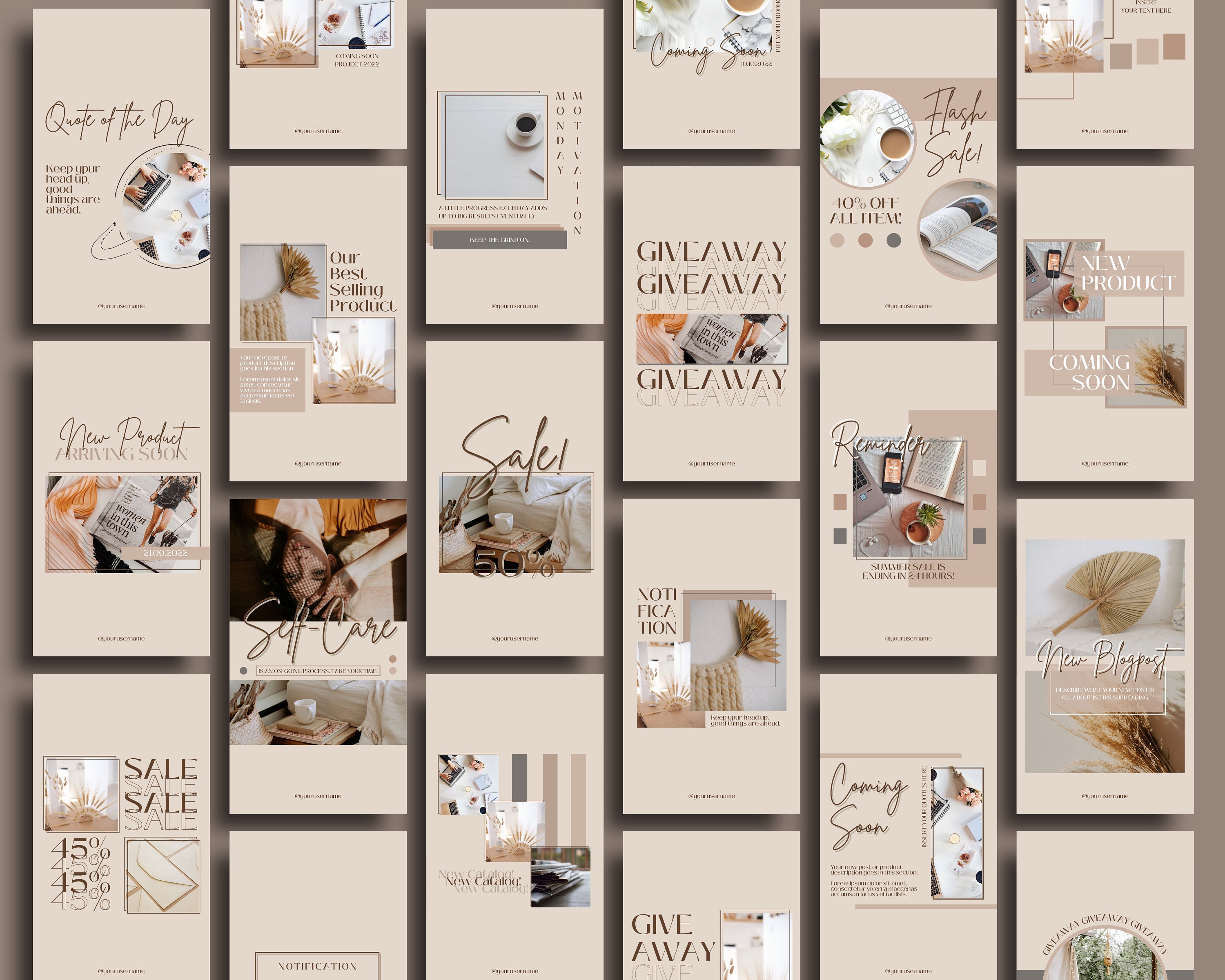 Boho Instagram Story Templates | Canva Template for Instagram ...