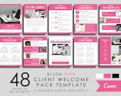 Client Welcome Packet Template, Pink Client Onboarding Template Canva, New Client Services Guide, Proposal Template, Editable Welcome Pack