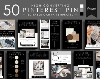 Pinterest Templates Canva, Pinterest Marketing Template for Blogger, Coaching Template, Pin Templates, Blog Media Kit, Canva Templates