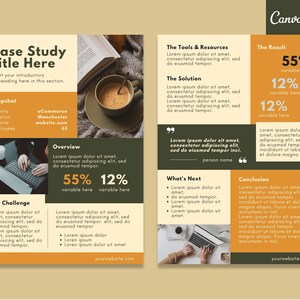 Case Study Template | Editable Case Study Flyer Template Canva ...