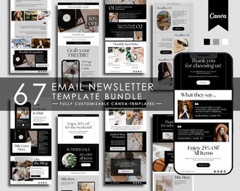 Email Marketing Template Canva, Newsletter Template Kit, Email Newsletter Canva Template for Blogger, Sales Email Content Marketing Template