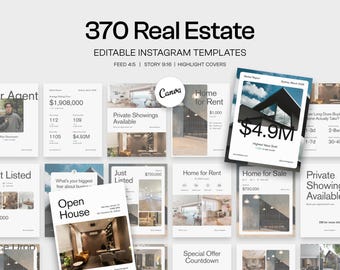 Instagram Instagram-Vorlagen, Story-Vorlage, Highlight-Vorlagen für Realtor Engagement, Social Media Marketing, bearbeitbare Canva-Vorlage